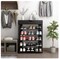 SogesPower 5 Tier Shoe Storage Shelf Free Standing Shoe Organizer for Entryway, Hallway, Black Wooden Shoe Rack